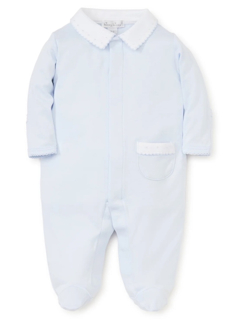 Kissy Kissy Blue Kissy New Beginnings Footie w/Collar